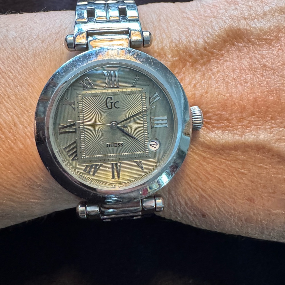Guess Silver Roman Numeral Watch